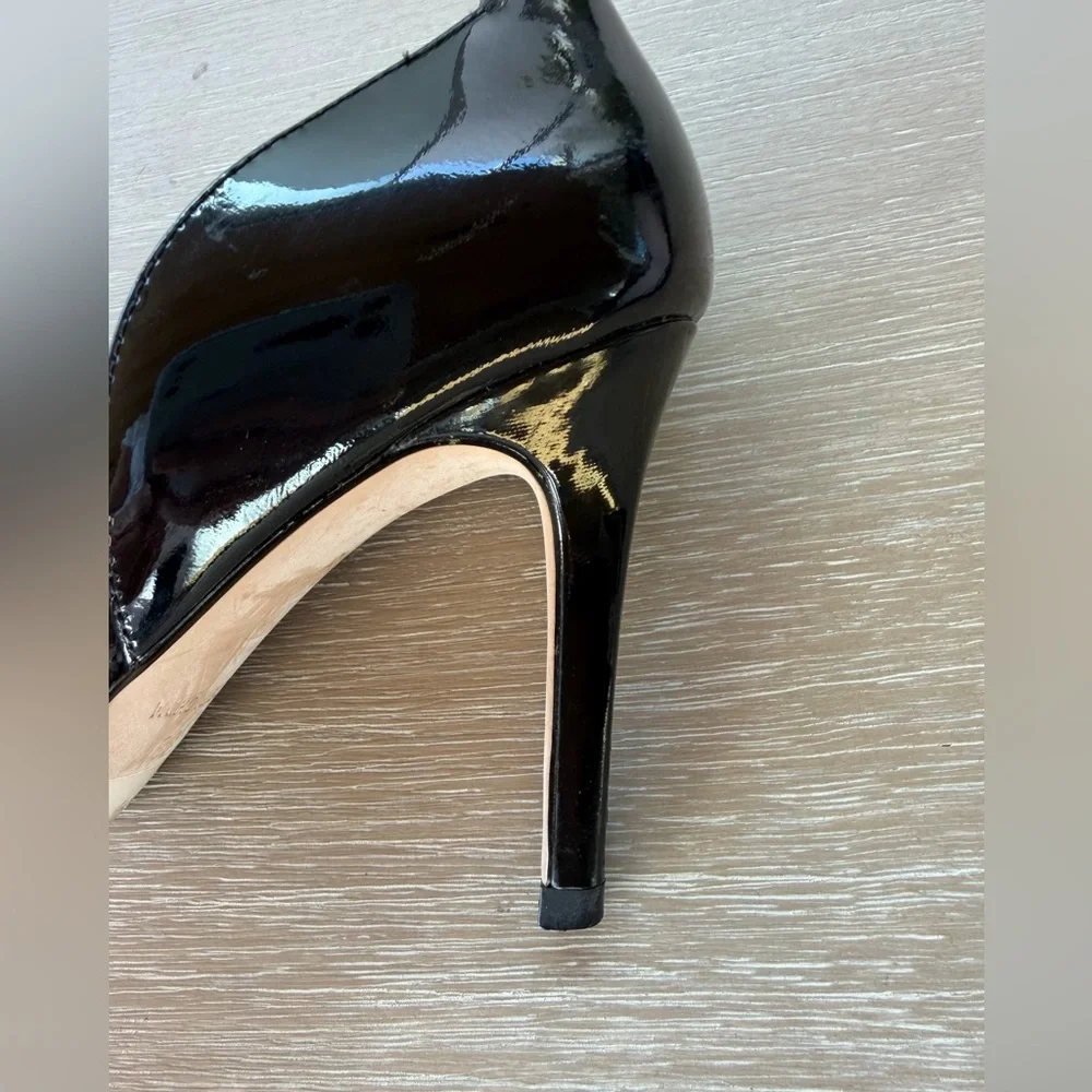 Reiss Black Patent Leather Women's Pointed-Toe Pumps Size 38 - Picture 8 of 12